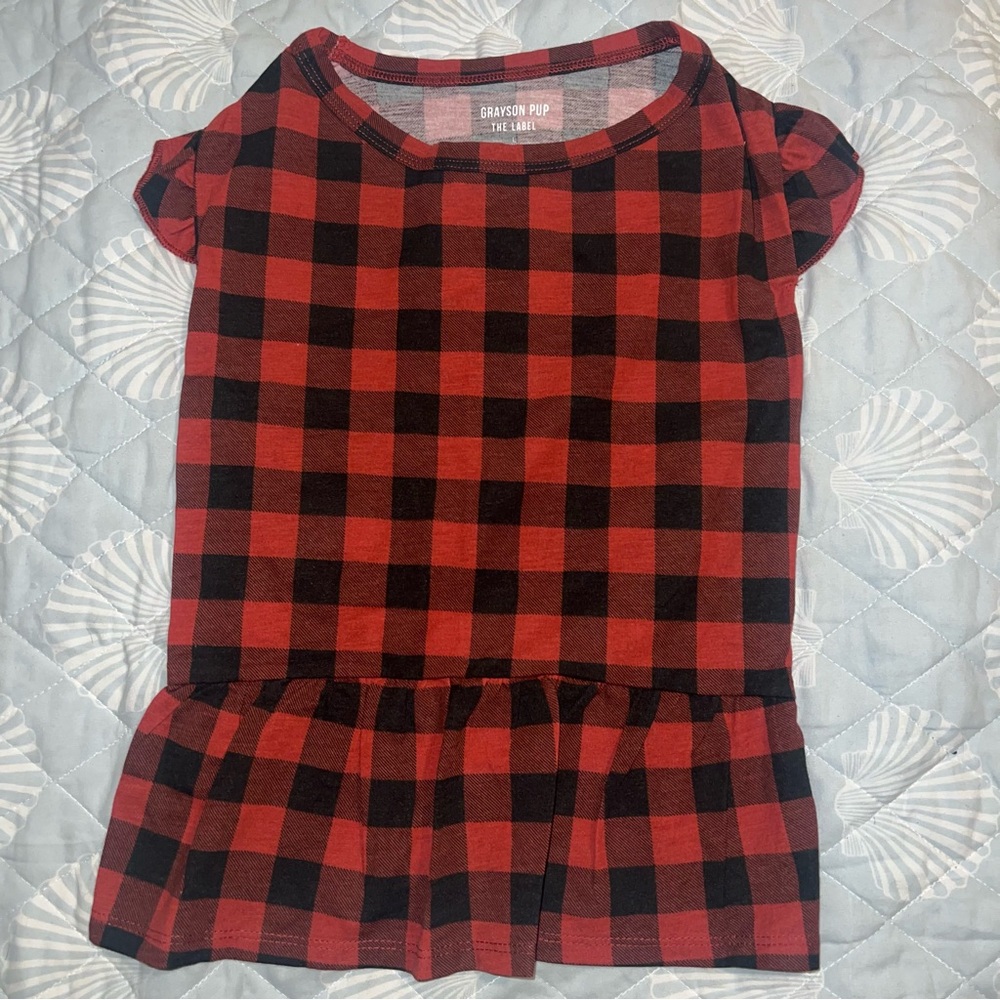 Grayson Pup Red and Black Plaid Dog Dress